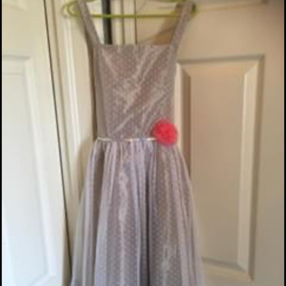 Cherokee Dress, 10/12, Brown with White netting.